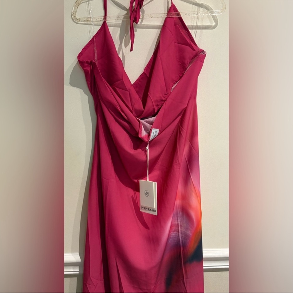 Peppermayo NWT Fantasy Maxi Dress Pink Tropical Sz 10 - Picture 7 of 9